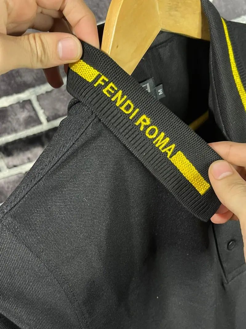 FENDI ROMA PREMIUM POLO TSHIRT black