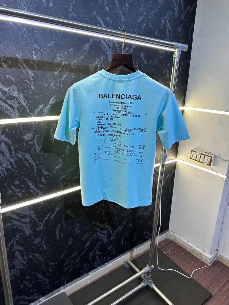 Balenciaga Round Neck Oversize Tshirt Blue