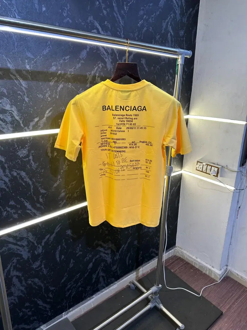Balenciaga Round Neck Oversize Tshirt Yellow