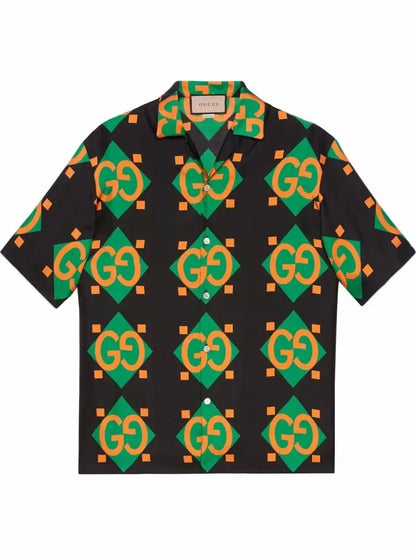 Gucc_i Geometric Bowling Print Shirt Store Article