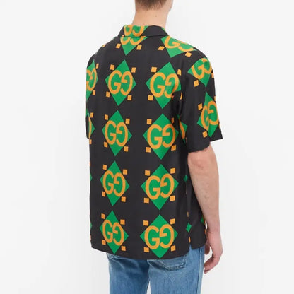 Gucc_i Geometric Bowling Print Shirt Store Article