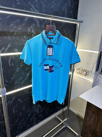 Tommy Hilfiger Premium Polo Tshirt Aqua Blue
