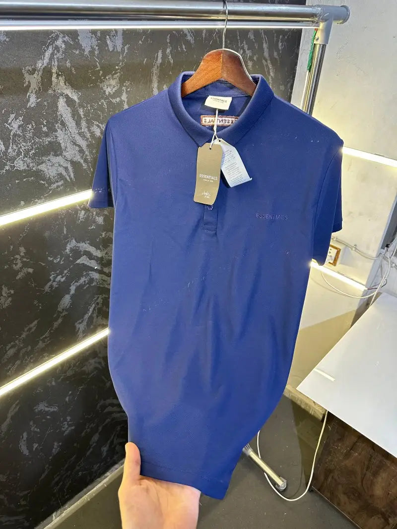 Essential Fog Fear Of God Premium Polo Tshirt Navy Blue