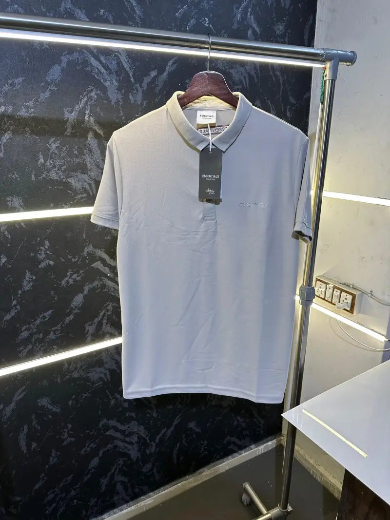 Essential Fog Fear Of God Premium Polo Tshirt Grey