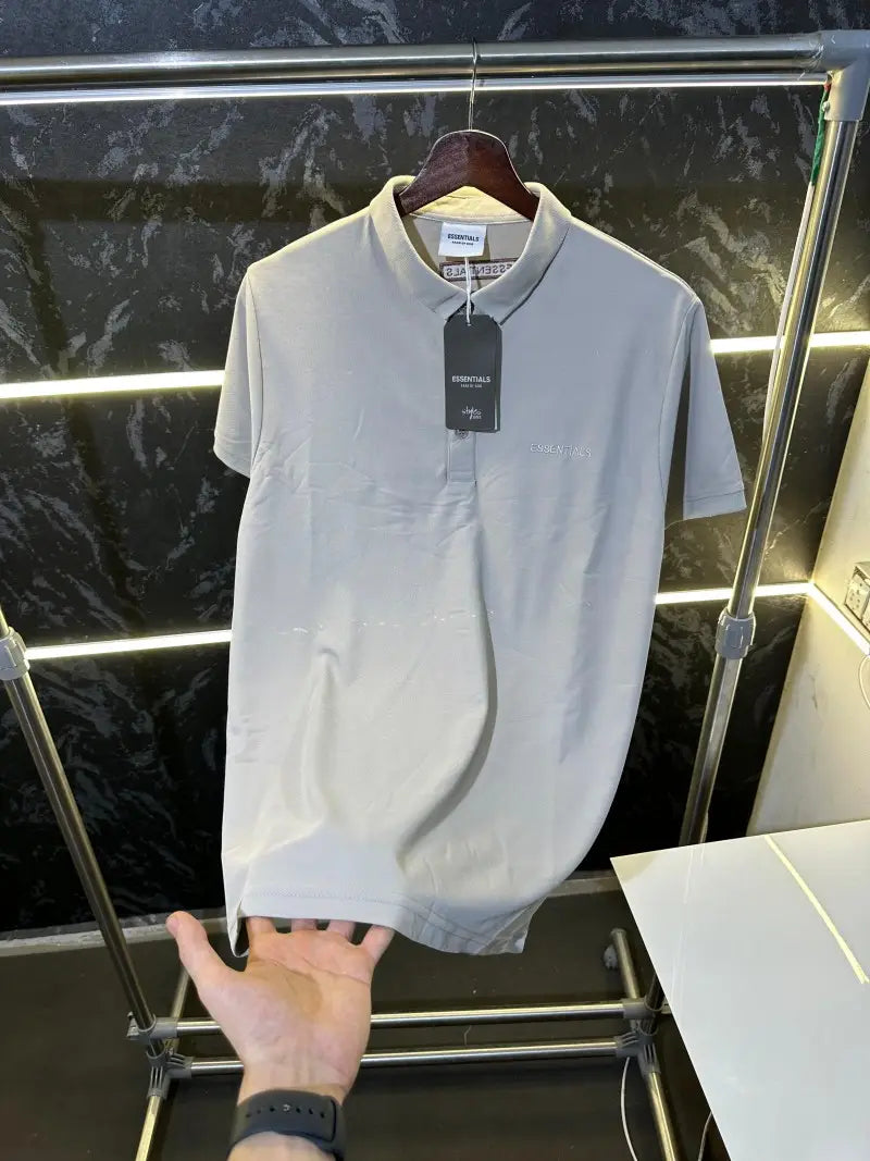 Essential Fog Fear Of God Premium Polo Tshirt Grey