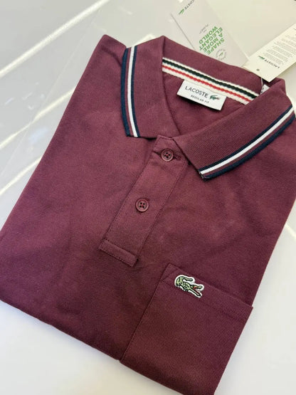 Lacost e Premium Polo Tshirt with Pocket (Maroon)