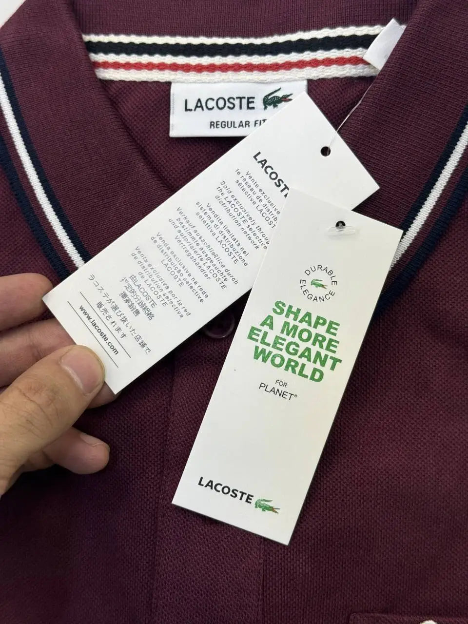 Lacost e Premium Polo Tshirt with Pocket (Maroon)