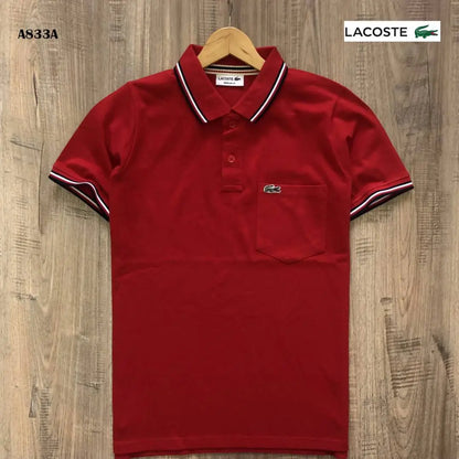 Lacost e Premium Polo Tshirt with Pocket (Red)