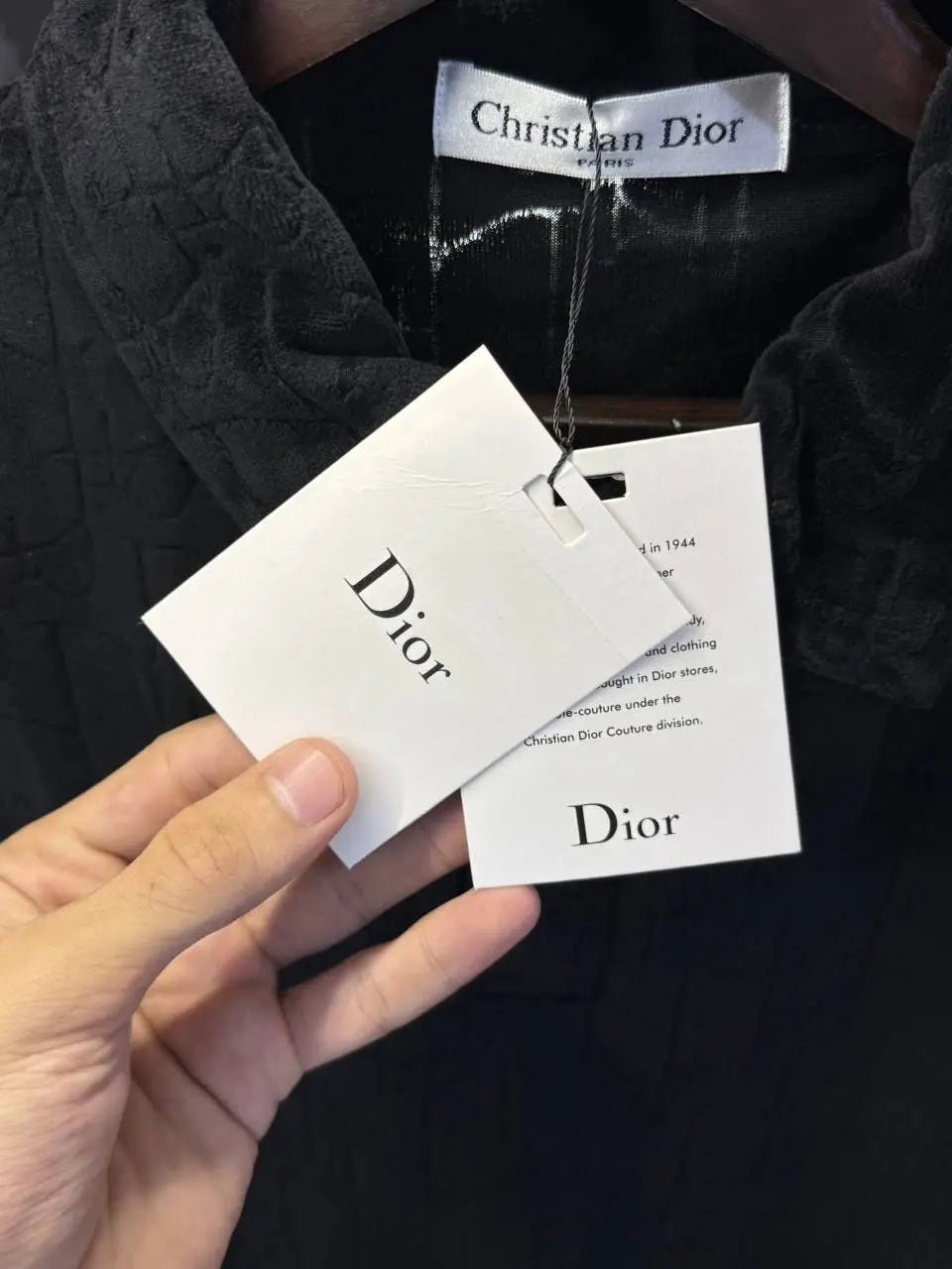 Christian Dio r Monogram Knitted Polo Tshirt (Black)