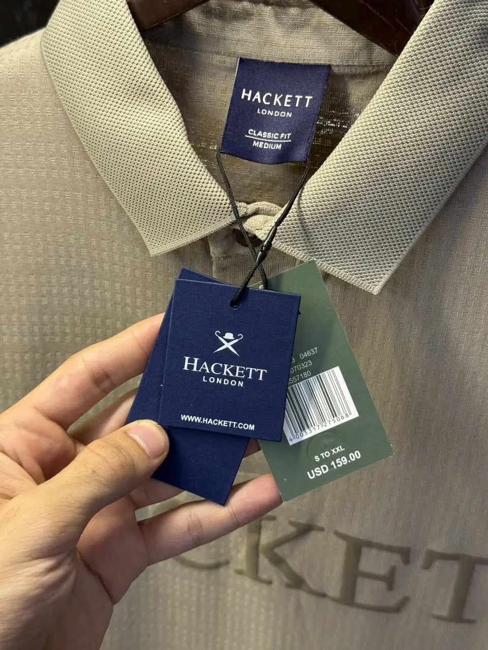 Hacket london knitted polo tshirt (Off Cream)