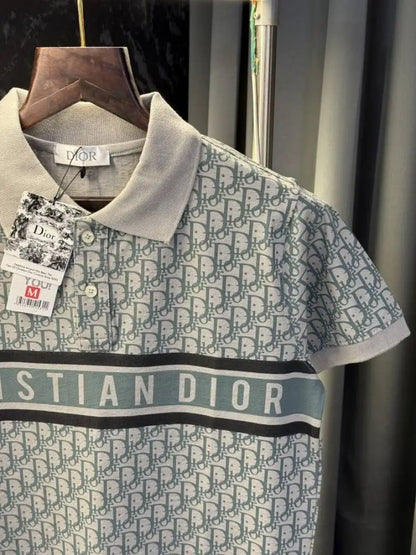 Christian Dio r Monogram Imported Polo Tshirt (Grey)