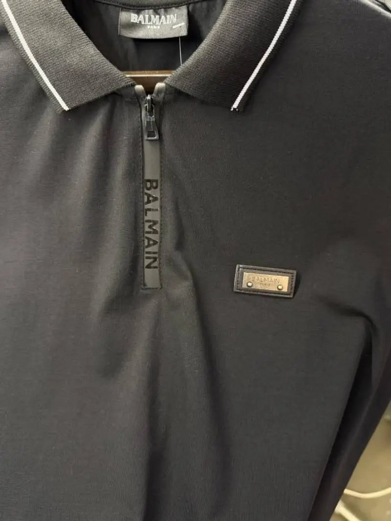 Balmai n Paris Designer Polo T-Shirt Black - 241