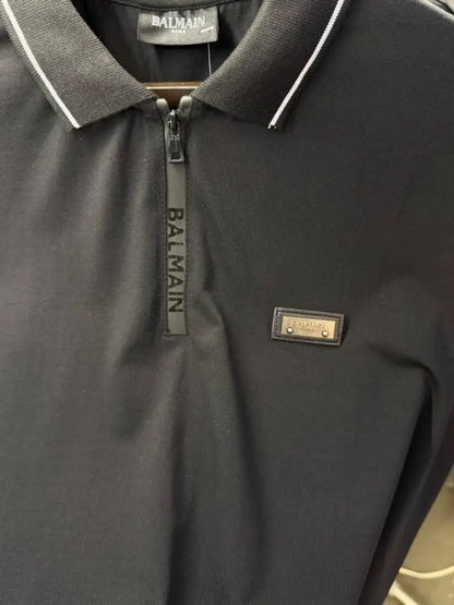 Balmai n Paris Designer Polo T-Shirt Black - 241