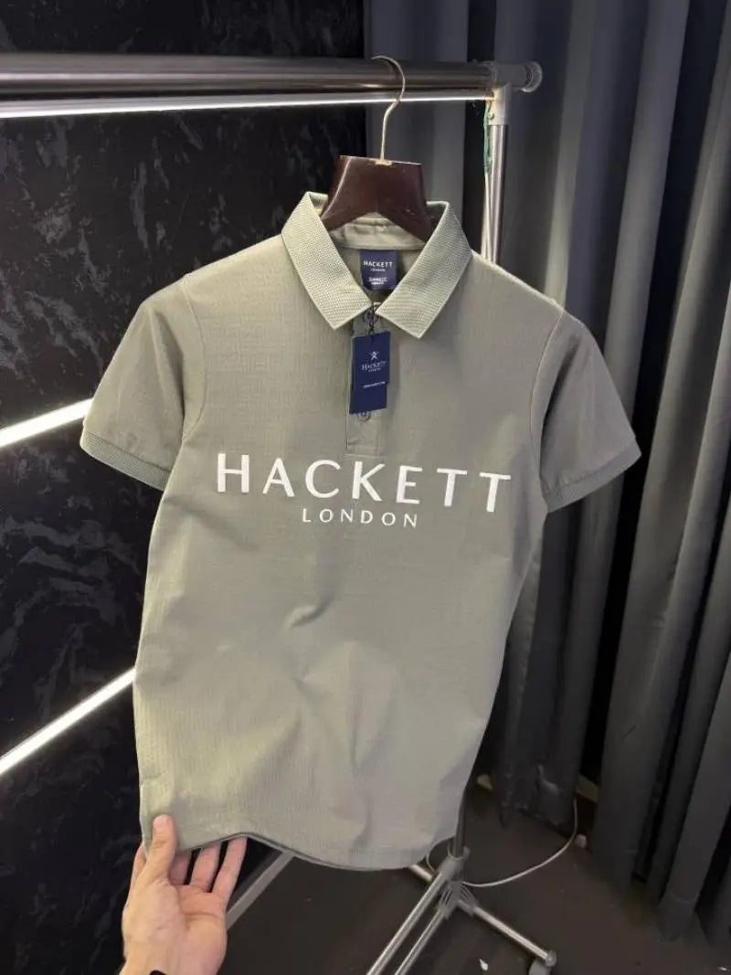 Hacket London Knitted Polo Tshirt (Pista Green)