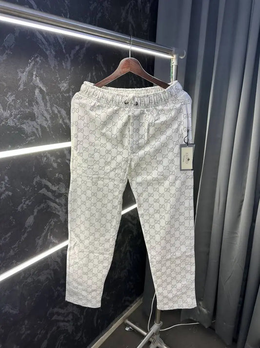 Gucc i GG Monogram Imported Premium Trackpant White ( No Return No Exchange On This Product )