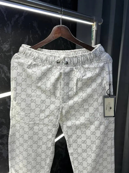 Gucc i GG Monogram Imported Premium Trackpant White ( No Return No Exchange On This Product )