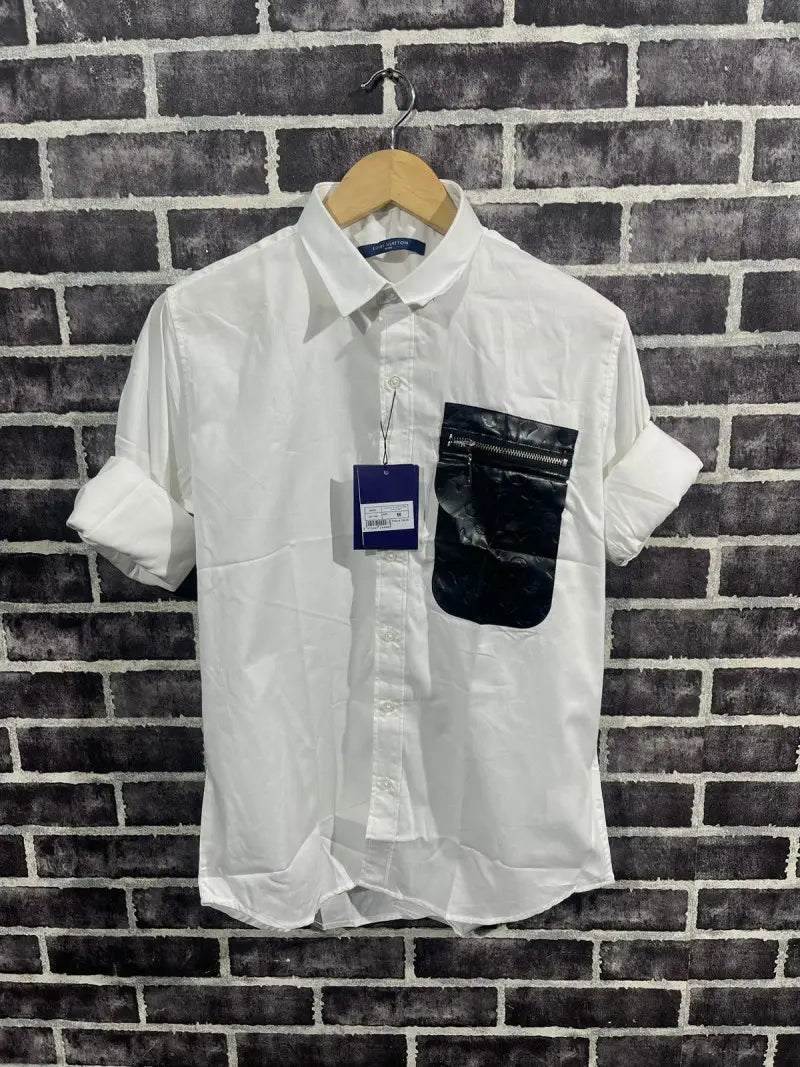 LOUIS VUITTON STORE ARTICLE POCKET PRINT SHIRT BLACK