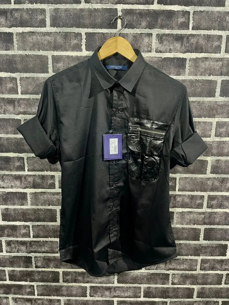 LOUIS_VUITTON STORE ARTICLE POCKET PRINT SHIRT BLACK