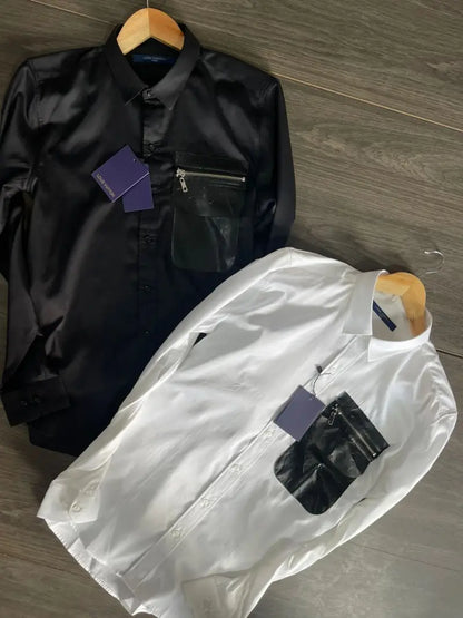 LOUIS VUITTON STORE ARTICLE POCKET PRINT SHIRT BLACK