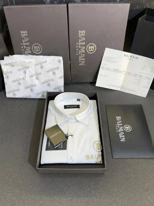 Balmin Premium Store Article Shirt With Og Box Packaging White