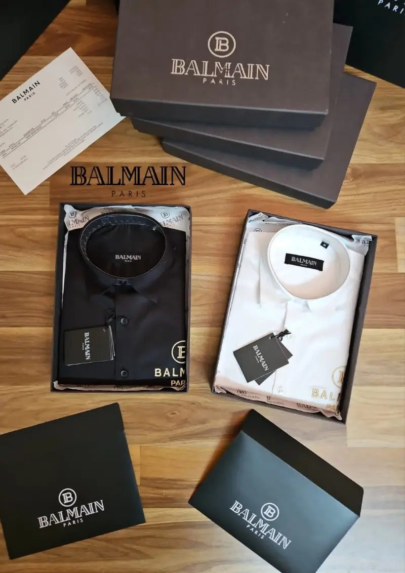Balmin Premium Store Article Shirt With Og Box Packaging White