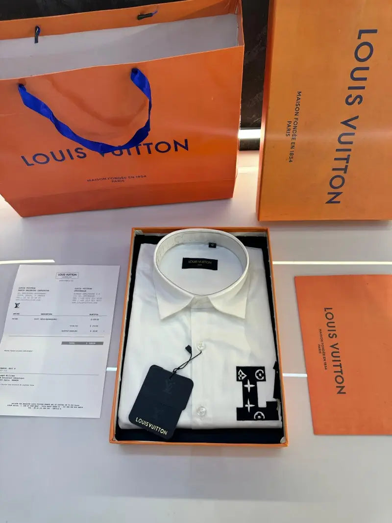 Louis Vuitto_n Store article shirt with OG Box packing White