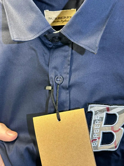 Burberr_y Premium Shirt With Box Packing Blue