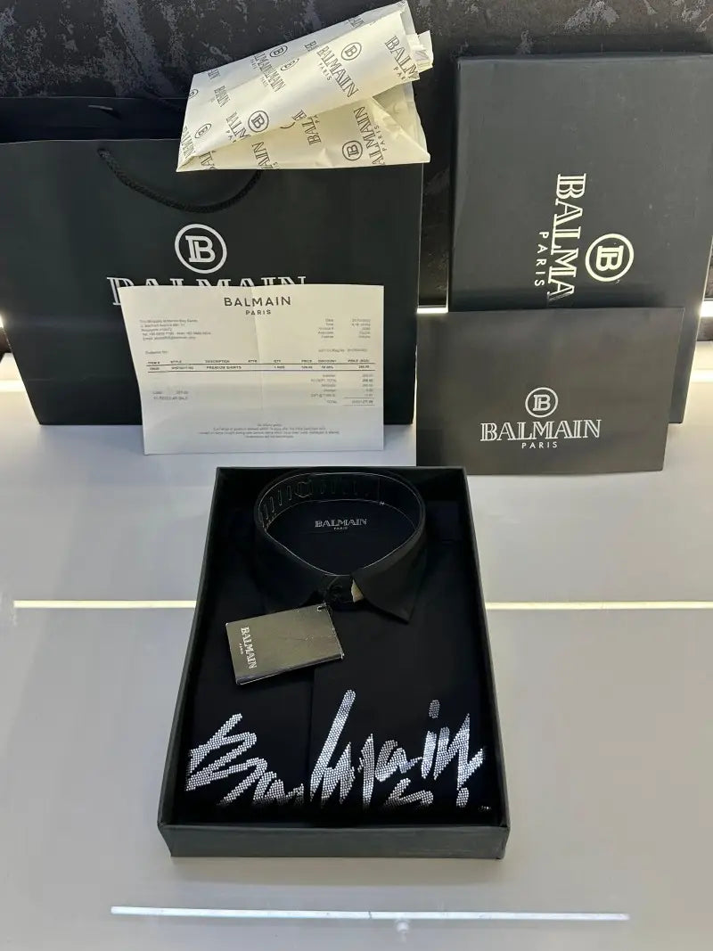 Balmai_n Paris Store article shirt with Original packing BLACK