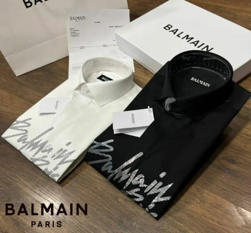 Balmai_n Paris Store article shirt with Original packing BLACK