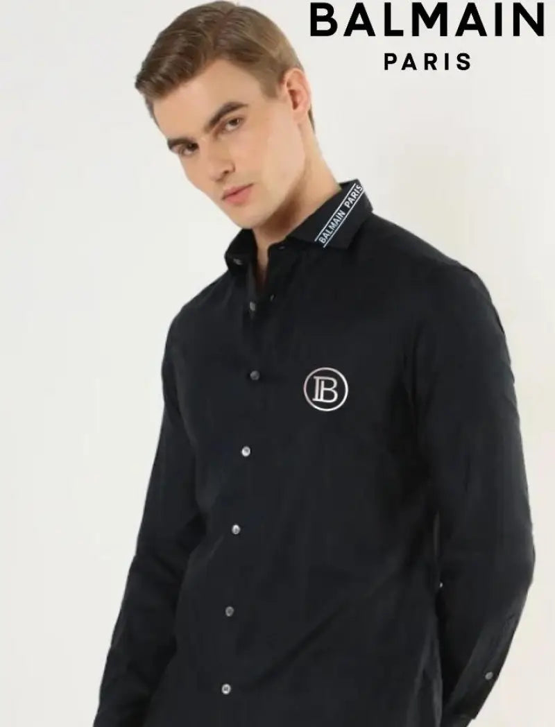 Balmai_n Paris Reflective Print Shirt with Original packing black 144