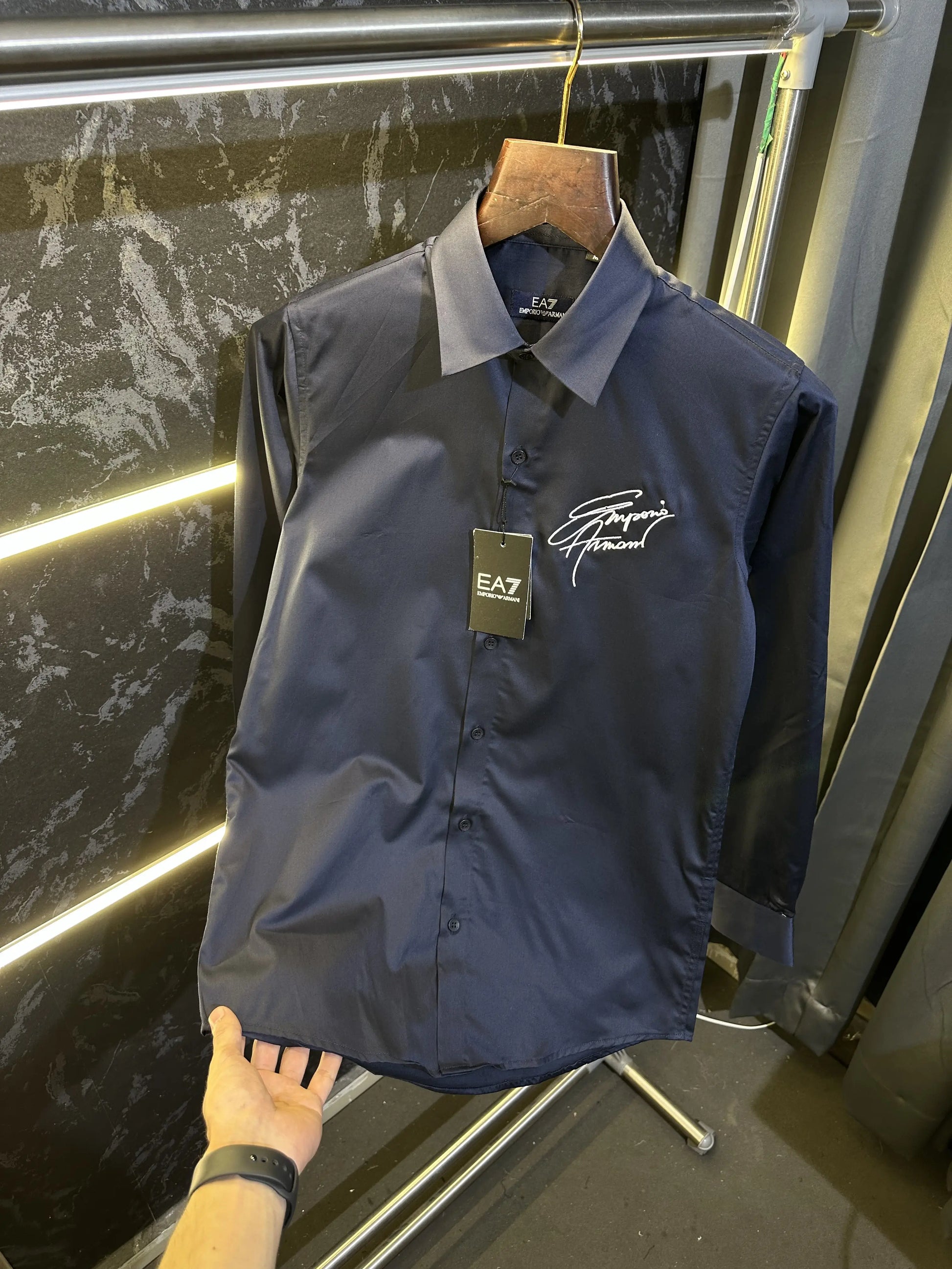 Emporio Arman i Store Article Shirt with Original packing ( NAVY BLUE )