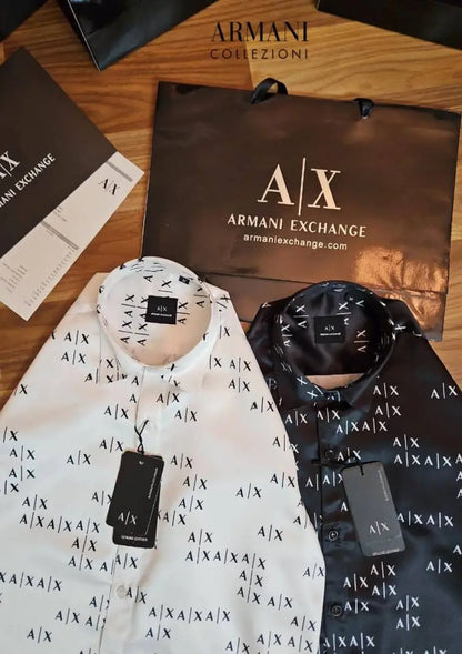 Arman i Exchange Monogram Premium Shirt with Original box carry bag (White)