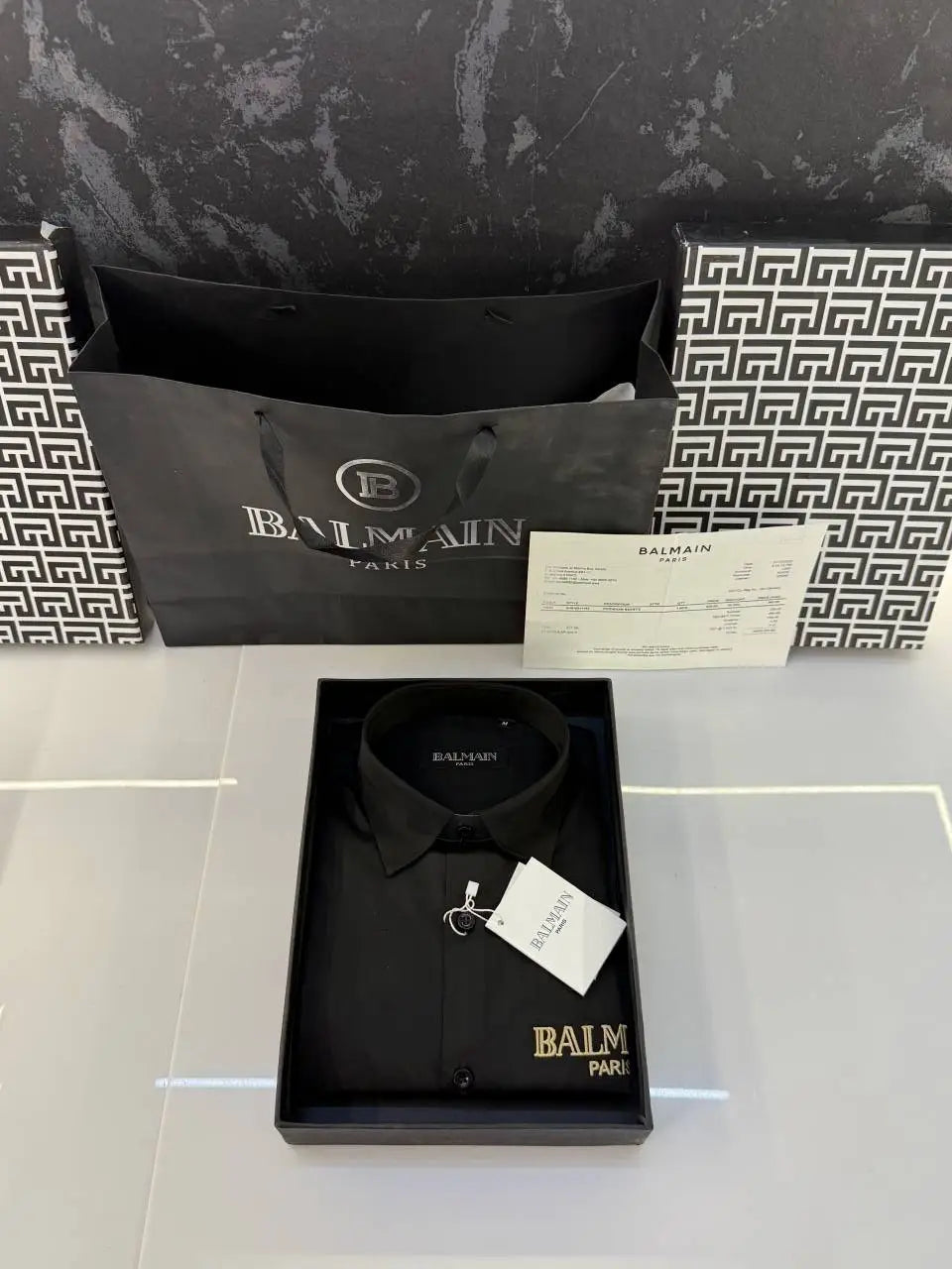 Balmai n Paris Shirt with Original box Carry bag (Black)