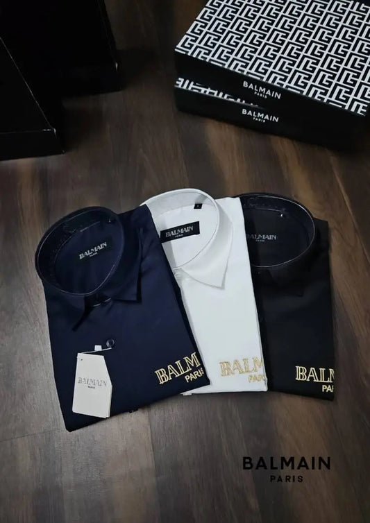 Balmai n Paris Shirt with Original box Carry bag (Navy)