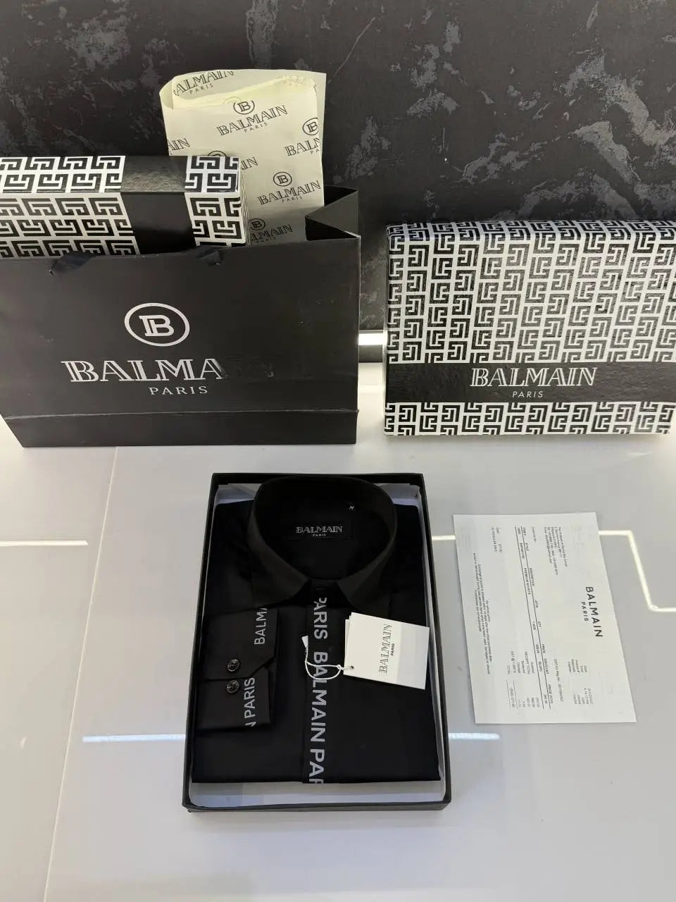 Balmai n Paris Premium Shirt with Box carry bag ( Black )