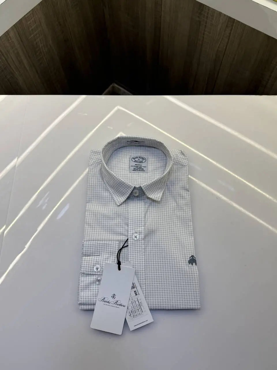 Brooks Brothers Checks Premium Shirt ( Grey )