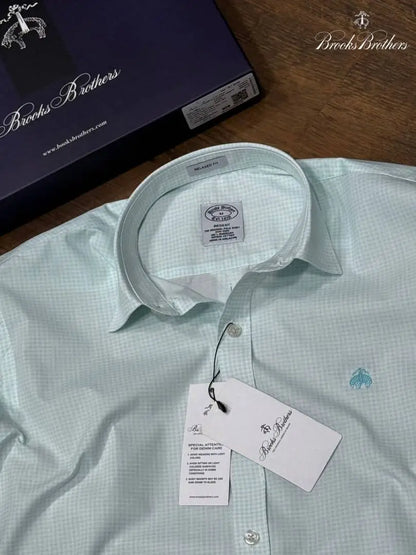 Brooks Brothers Checks Premium Shirt ( Dark Green )