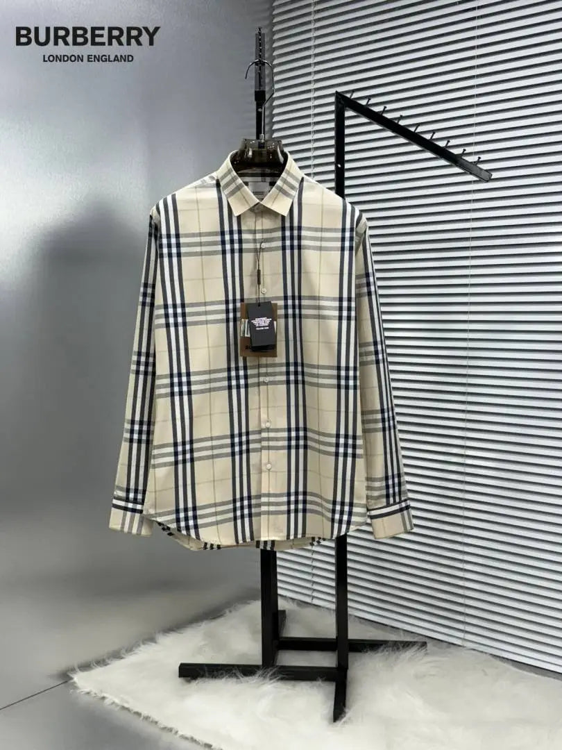Burberr y Checks Premium Store article Shirt with Original Box (Cream)