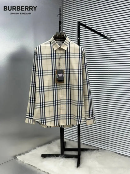 Burberr y Checks Premium Store article Shirt with Original Box (Cream)