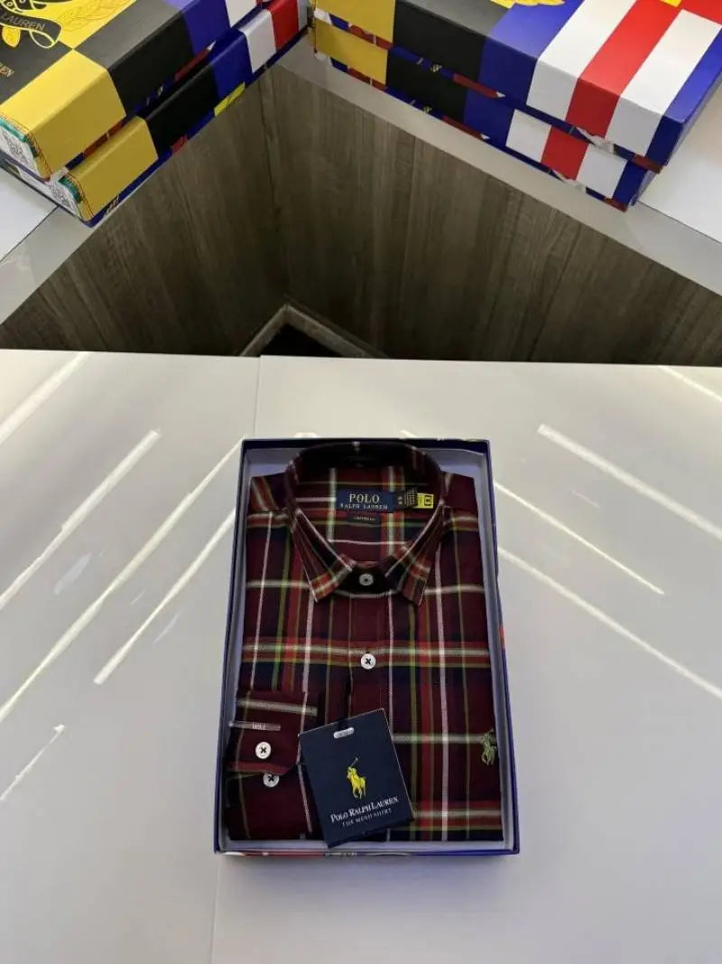 Ralph_Lauren Checks Logo Shirt with Brand box