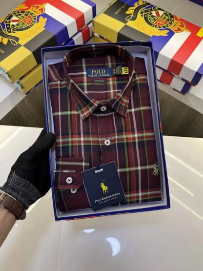 Ralph_Lauren Checks Logo Shirt with Brand box