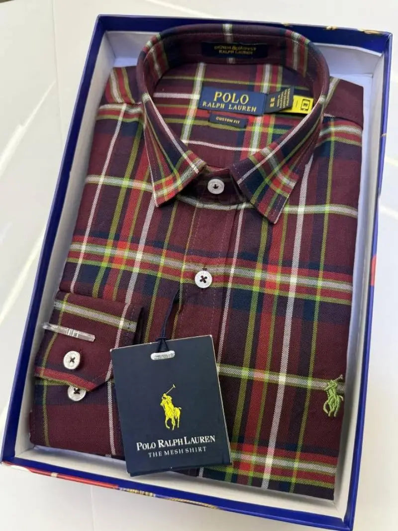 Ralph_Lauren Checks Logo Shirt with Brand box