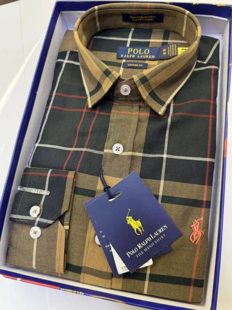 Ralph_Lauren Checks Logo Shirt with Brand box