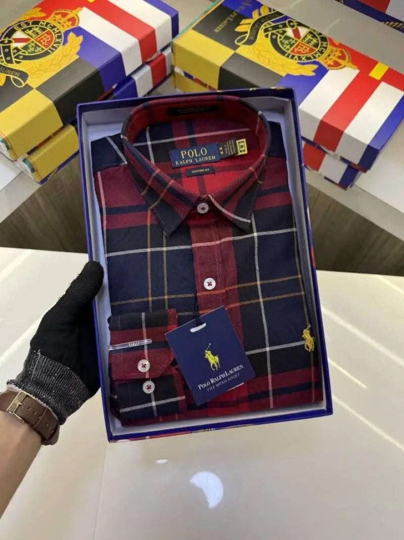 Ralph_Lauren Checks Logo Shirt with Brand box