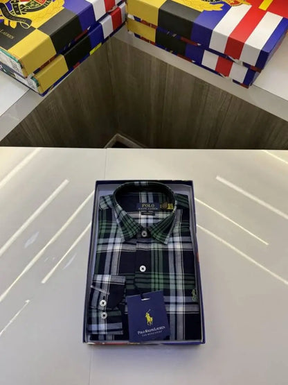 Ralph_Lauren Checks Logo Shirt with Brand box
