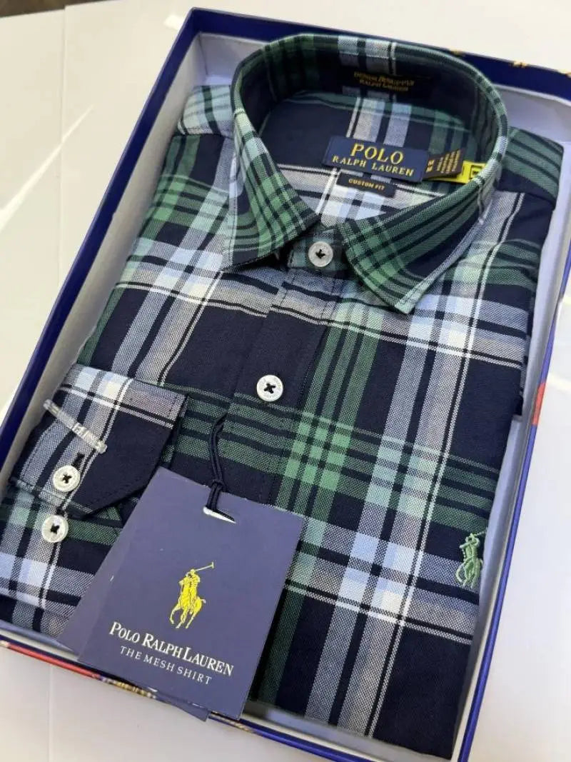 Ralph_Lauren Checks Logo Shirt with Brand box
