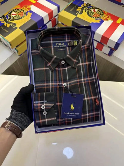 Ralph_Lauren Checks Logo Shirt with Brand box