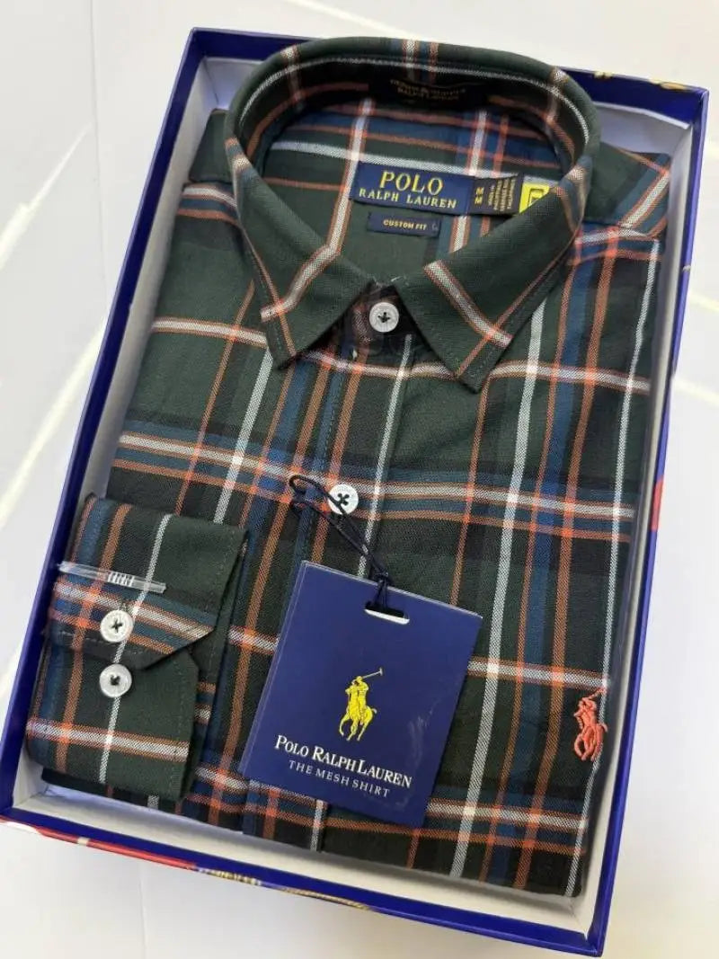Ralph_Lauren Checks Logo Shirt with Brand box