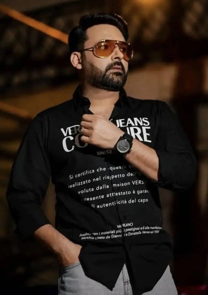 V3rsace Store Article Shirt (Black) Worn by Kapil Sharma