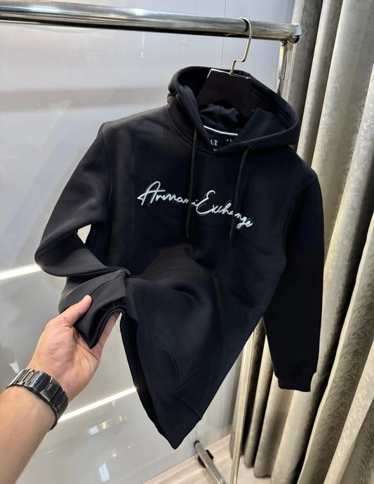 Arman i E......x....change Black Logo Print Premium Hoodie